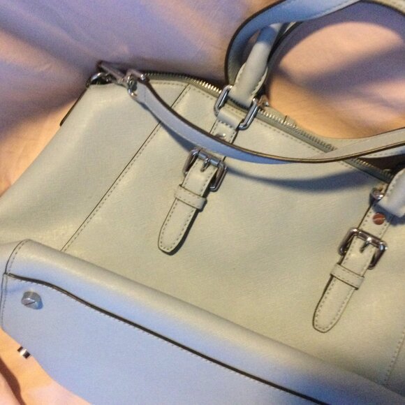 Michael Kors Light Blue Large Leather Satchel/Shoulder Bag Very Nice - Picture 3 of 6